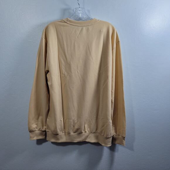 Men Screen Print Design Yellow Pull Over Active Shirt Size M 3826-1305 - Picture 3 of 6